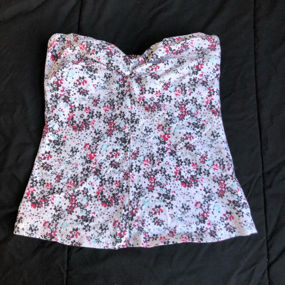 Kirra Pacsun pink blue black floral tube top